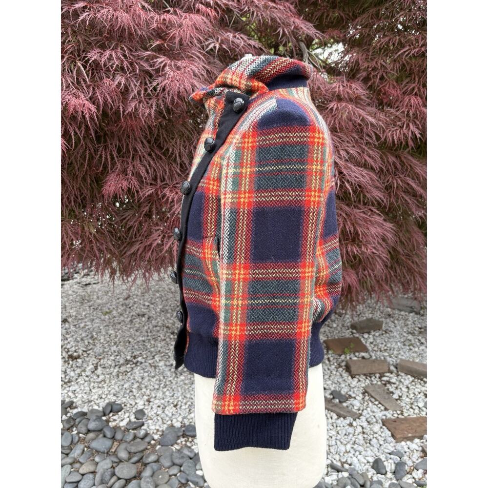 L.A.M.B. Gwen Stefani Jacket Wool Plaid Vintage 2008 Asymmetrical Zipper Size 8 - Picture 3 of 13